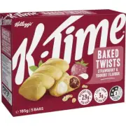 Kelloggs K-Time Baked Twists Strawberry Yoghurt Flavour Snack Bars 5 Pack