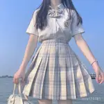 JK製服 夏季 學院風 甜美 日係水手學生服短袖可愛百褶裙套裝 FAZZ