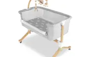 Amani Bebe Organic Jersey Cotton Cradle Fitted Sheet - White Leaf