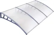 Instahut Window Awning Transparent PC Panel with Grey Bracket Outdoor Door Ca...