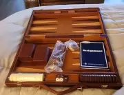 Vintage Retro Backgammon Roberts SF Game Set Comes in Original Case NOS