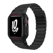 Nevenka Magnetic Watch Band with Bumper Case Shockproof for Apple Watch-Black