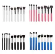 10pcs Kabuki Style Professional Make up Brush Set Foundation Blusher Face Powder
