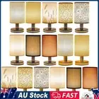 USB Desk Lamp Night Lights Bedside Lamp with Linen Fabric Shade for Home Decor