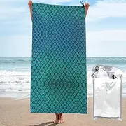 Blue Fish Scale Quick Dry Towel Microfiber Sports Gym Shower Home Use Hiking Bathroom Multifunctional