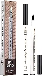 Ezonedeal Microblading Eyebrow Pen, Liquid Eyebrow Pen, Waterproof Brow Pencil with Micro-Fork Tip, Smudgeproof Long Lasting Fine Sketch Microblading Pen - Eyebrow Pencil Black