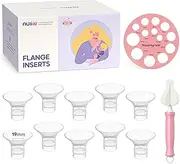 Nuliie 10PCS 19mm Flange Inserts Compatible with Spectra/Momcozy/TSRETE/Elvie/BellababyWillow/Nuliie Breast Pumps 24mm Flanges/Shield, BPA Free Flange Sizing Kit