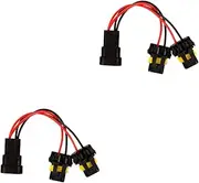 2pcs Headlight Modification Lightbulb Head Lamp Light Bulb Adapter Trailer Wiring Harness Lamp Harness Head Light Wiring Kit Headlight Connector Wiring Harness Plastic Black
