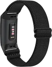 Tobfit Stretchy Band Compatible with Fitbit Charge 4 Bands/Fitbit Charge 3 Bands for Women Men, Solo Loop Straps Elastic Braided Wristbands Replacement for Fitbit Charge 4/Charge 3 Bands