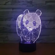 3D Cute Panda Night Light 7 Color Change LED Lamp Desk Lamp Touch Switch F