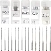 GRADENEVE 50pcs Sewing Machine Needles Set Professional Stainless Steel Needles for Sewing Machine 65/9 75/11 90/14 100/16 110/18