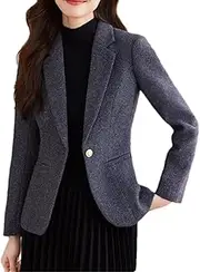 [Nlievara] Women Casual Long Sleeve Blazer Coat Ladies Office Suit Jacket Female Outerwear