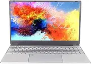 15.6in Slim Laptop, 1920x1080 IPS HD Screen 8GB RAM 128GB SSD Quad Core, Fingerprint, WiFi, Mini HDMI, USB 3.0, Bluetooth, Backlit Keyboard, 6000mAh, Lightweight Silver Laptops for Windows 11(AU)