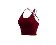 Thin Shoulder Straps Cross Beauty Back Sports Bra Gathered Sports Yoga Underwear-Red
