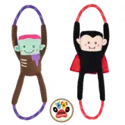 ZippyPaws Ropetugz Dog Toy Zombie or Dracula Halloween Dog Toys