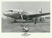 Airline issue postcard - LTU Vickers Viscount