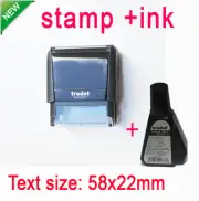 Customized Self Inking Rubber Stamp Business Name Address Logo 58x22mm + ink