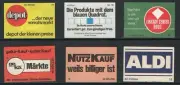 MATCHBOX LABELS GERMANY- Depot,Geka,Aldi,+++, 6x business advert -**