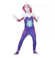 Ghost Spider Stacy Gwen Cosplay Halloween Costume Jumpsuit Fancy white/black/purple 6-7Years