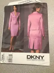 Vogue Pattern #2828 DKNY Donna Karan Misses Size 8-10-12 Jacket & Skirt Uncut
