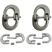 1/4" Hammerlock Coupling Link Safety Chain 1980Lb WLL Stainless Steel T318LN 4PC