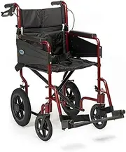[Days] Escape Wheelchair, Transit Attendant Propelled, Standard, Ruby Red