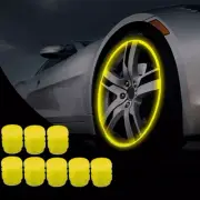4x Yellow Luminous Tire Valve Cap Car Auto Wheel Dust Cover Glow In The Dark (for: Kia)
