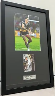 *REESE WALSH HAND SIGNED AND FRAMED BRISBANE BRONCOS NRL TRADING CARD** 26X42 cm