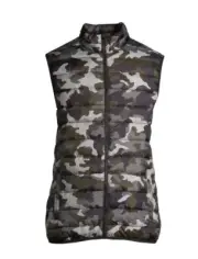 SwissTech Men's Puffer Vest, up to Sz Small (34-36) Camo Full Zip Front Pockets