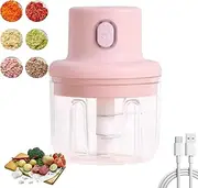Fairfaction Wireless Food Chopper, 250ml, Pink, Electric Mini Mincer, Portable Food Processor