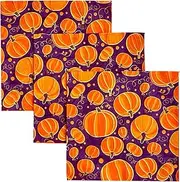 [CNY Geek] Halloween Bandana Pack Set, 22", Dancing Pumpkins, Pack of (3), Orange, One Size
