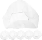 [CRILSTYLEO] 6pcs White Hat Ponytail Hole Women's Kitchen Greaseproof Hat Bulk Chef Mesh Cap for Cooking
