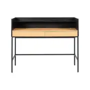 Prime Home Office Writing Desk With 2 Drawers - Oak Black