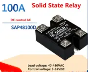 1pcs SSR Single-phase Solid State Relay SAP48100D 100A DC Control AC Single LED