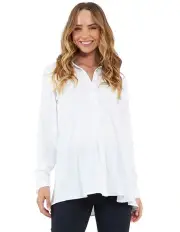 [Ripe] Tina Peplum Shirt in White