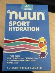 Nuun Sport Effervescent Mixed Flavor Supplement - Box of 4 Tubes (40 Servings)