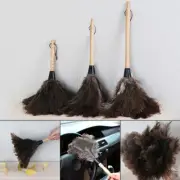 Anti-Static Ostrich Feather Duster Soft Brush Cleaning Tool Wooden Handle