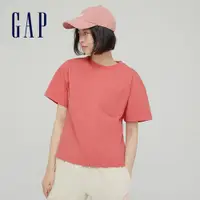 在飛比找蝦皮商城優惠-Gap 女裝 單口袋短袖T恤 厚磅密織系列-粉色(62954