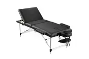 80cm Aluminium Massage Table Bed Therapy Equipment Black