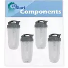 4 Pack Replacement 32oz Cup with Flip Top To-go Lid for NutriBullet 600w Blender