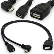 BSHTU 90 Degree Angled Micro USB Host OTG Cable for TV, GPS, Cellular Phones, Tablets