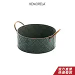 KEMORELA 復古鐵製麵包籃 復古做舊鐵盤 收納盤 老式家庭金屬收納籃 水果盤 鐵盤 食物容器 鄉村風拍攝道具