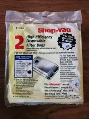 Shop Vac 91964 Type D High Efficiency Disposable Filter Bags (Pack of 2)