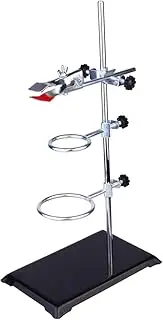 HOMOBABE Laboratory Grade Metal Rack Stand Support for Test Tubes Flasks Stable Padded Base for Chemical Reactions Disassemble Easy Storage Essential Instrument for Experiments