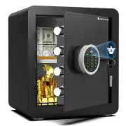 Kavey [2024 NEW] 1.7 Cub Safe Box, Home Safe with Digital Keypad and Dual Alarm