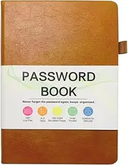 ZACHMEST B6 Password Book with Alphabetical Tabs, Hardcover Password Keeper Book Small Address Internet Address Journal Organizer Telephone Logbook Pocket for Computer Website Logins Seniors