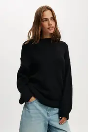 [Cotton On Women] Cotton On Women - Luxe Crew Pullover - Black 2XL BLACK