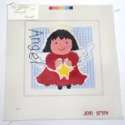 Needlepoint Jean Smith Original Hand Painted Canvas "Angel holding a Star" New