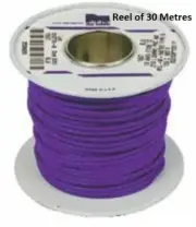 Alpha Wire Purple Hook Up Wire 1.23 mm² CSA 600 V 30m reel- New-1858/19-VI005