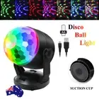 Mini Disco Lights Party DJ LED RGB Rotating Lamp Strobe Car Ball Suction Cup